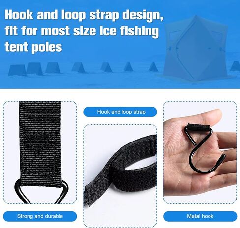 12Pcs Ice Fishing Shelter Coat Hooks, Heavy Duty Ice Fishing Shelters Hooks Accessory Hanger for Ice Fishing Tent, Outdoor Camping, Hunting Blinds, Hanging Storage Fishing&Hunting Accessories in Saudi Arabia