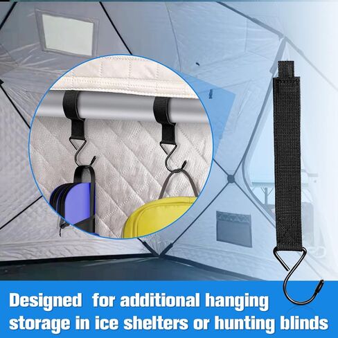 12Pcs Ice Fishing Shelter Coat Hooks, Heavy Duty Ice Fishing Shelters Hooks Accessory Hanger for Ice Fishing Tent, Outdoor Camping, Hunting Blinds, Hanging Storage Fishing&Hunting Accessories in Saudi Arabia