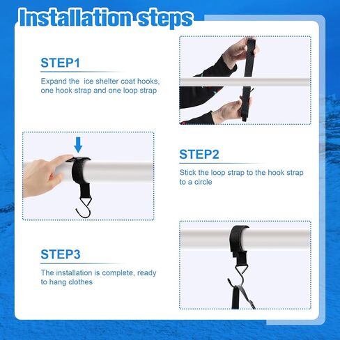 12Pcs Ice Fishing Shelter Coat Hooks, Heavy Duty Ice Fishing Shelters Hooks Accessory Hanger for Ice Fishing Tent, Outdoor Camping, Hunting Blinds, Hanging Storage Fishing&Hunting Accessories in Saudi Arabia