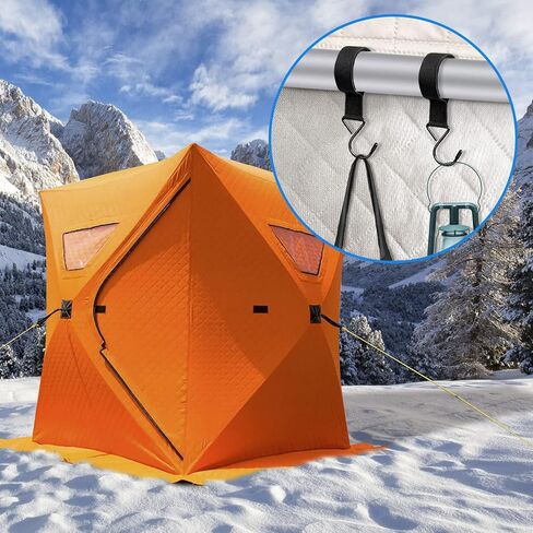 12Pcs Ice Fishing Shelter Coat Hooks, Heavy Duty Ice Fishing Shelters Hooks Accessory Hanger for Ice Fishing Tent, Outdoor Camping, Hunting Blinds, Hanging Storage Fishing&Hunting Accessories in Saudi Arabia