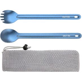 OUTXE Ultralight Titanium Long Handle Fork and Spoon Set in Saudi Arabia