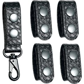 Duty Belt Keeper with Double Snaps(Set of 4) +1 Keeper with Strong Metal Key Clip(1 Pack) in Saudi Arabia