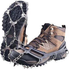 Crampons for Boots Shoes Traction Ice Cleats Snow Grips Anti Slip Stainless Steel Micro Spikes for Hiking Fishing Walking Climbing Jogging Mountaineering in Saudi Arabia