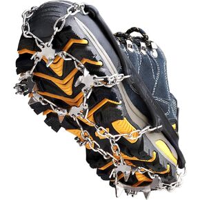 Crampons Ice Cleats Traction Snow Grips for Boots Shoes Women Men Anti Slip 19 Stainless Steel Spikes Safe Protect for Hiking Fishing Walking Climbing Mountaineering in Saudi Arabia