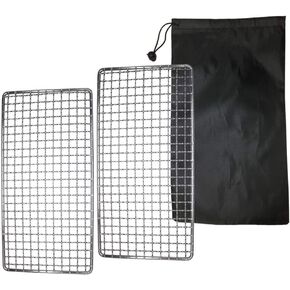 Camping Bushcraft Backpacker Grill Welded Stainless Steel Campfire Cooking Grate High Strength Outdoor Mesh Gear for Camping, Hiking, and Backpacking with Carrying Bag in Saudi Arabia