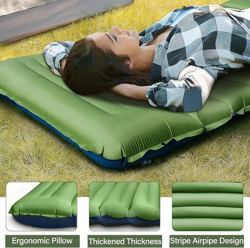 وسادة نوم للتخييم من يوزونك، وسادة تخييم سميكة للغاية مقاس 5 انش مع مضخة مدمجة، وسادة مرتبة للتخييم خفيفة الوزن للغاية ذاتية النفخ، مراتب هوائية لحقيبة الظهر والمشي لمسافات طويلة والسفر والخيمة in Kuwait