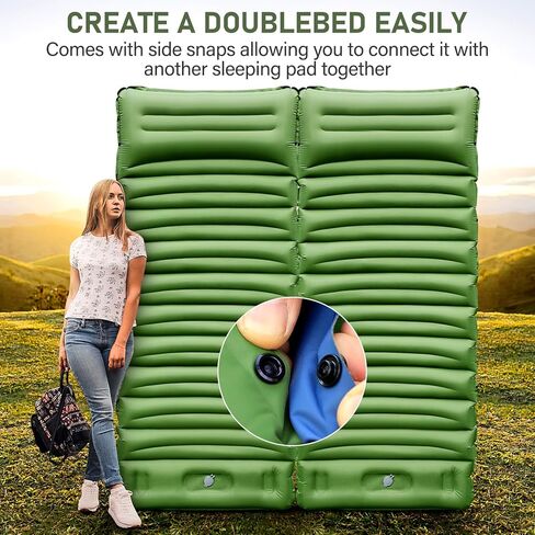 وسادة نوم للتخييم من يوزونك، وسادة تخييم سميكة للغاية مقاس 5 انش مع مضخة مدمجة، وسادة مرتبة للتخييم خفيفة الوزن للغاية ذاتية النفخ، مراتب هوائية لحقيبة الظهر والمشي لمسافات طويلة والسفر والخيمة in Kuwait