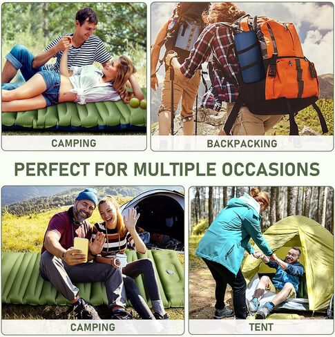 وسادة نوم للتخييم من يوزونك، وسادة تخييم سميكة للغاية مقاس 5 انش مع مضخة مدمجة، وسادة مرتبة للتخييم خفيفة الوزن للغاية ذاتية النفخ، مراتب هوائية لحقيبة الظهر والمشي لمسافات طويلة والسفر والخيمة in Kuwait
