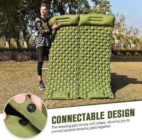 Portable Sleeping Pad for Camping - Ultralight Camping Mat with Pillow & Foot Pump,3.2" Thick Waterproof Compact Lightweight Sleeping Air Pads for Tent Backpacking Hiking Outdoor Traveling in Kuwait