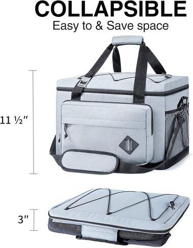 حقيبة تبريد ناعمة، حقيبة تبريد الغداء للعمل والمدرسة والنزهة والشاطئ، حقيبة تبريد جانبية معزولة مانعة للتسرب مع حزام كتف قابل للتعديل للأطفال/الكبار in Kuwait