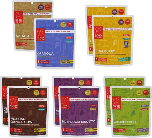 GOOD TO-GO Food Kit Assortments | Camping Food, Backpacking Food | Just Add Water Meals, Backpacking Meals | Dehydrated Meals Taste Better Than Freeze Dried Meals in Kuwait