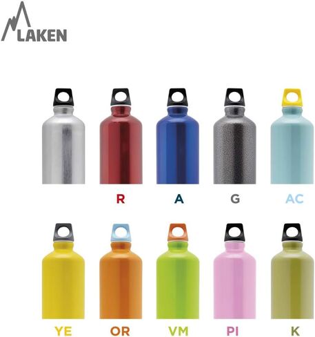 Laken Futura Aluminum Water Bottle - Narrow Mouth, Screw Cap with Loop - Leak-Proof, BPA Free, Made in Spain - 20oz, Khaki in Kuwait