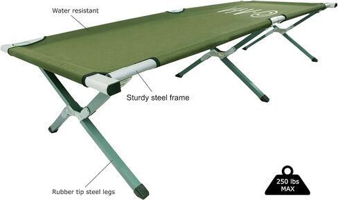 VIVO Green Camping Cot, Fold up Bed, Carrying Bag COT-V01 in Saudi Arabia