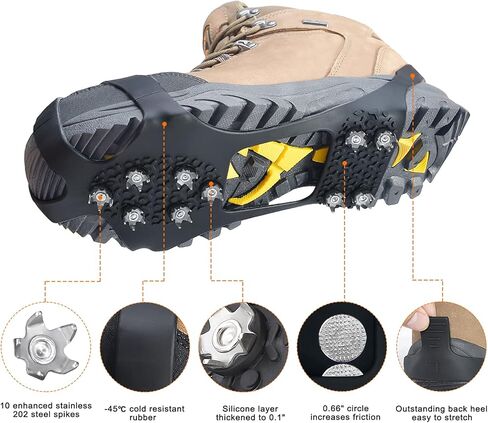 الأشرطة الجليد المرابط الجر الثلوج القبضات للأحذية الأحذية الفولاذ المقاوم للصدأ المسامير آمنة سيليكون حماية للمشي لمسافات طويلة الصيد المشي تسلق الجبال النساء الرجال in Kuwait