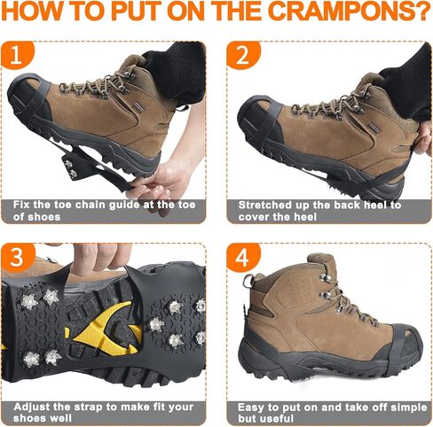الأشرطة الجليد المرابط الجر الثلوج القبضات للأحذية الأحذية الفولاذ المقاوم للصدأ المسامير آمنة سيليكون حماية للمشي لمسافات طويلة الصيد المشي تسلق الجبال النساء الرجال in Kuwait