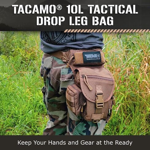 TACAMO® 10L Drop Leg Hip Bag, Drop Leg Bag for Men and Women, Small, Waterproof Tactical Drop Leg Bag, Thigh Harness Leg Bag for Men and Women, Waist Leg Bag for Tools and Kits, Men’s Thigh Bag in Saudi Arabia