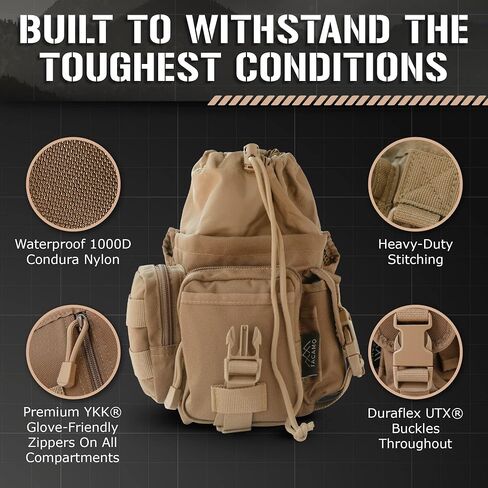 TACAMO® 10L Drop Leg Hip Bag, Drop Leg Bag for Men and Women, Small, Waterproof Tactical Drop Leg Bag, Thigh Harness Leg Bag for Men and Women, Waist Leg Bag for Tools and Kits, Men’s Thigh Bag in Saudi Arabia