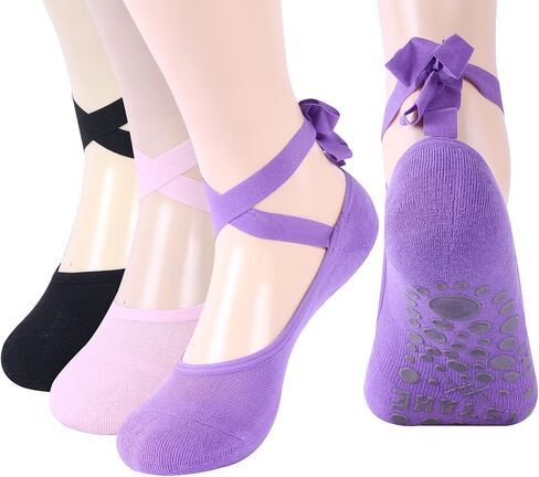 Ristake Yoga Socks for Women, Non-Slip Grip Socks for Pilates, Pure Barre, Dance, Barefoot Workouts, 3/6 Pairs in Saudi Arabia