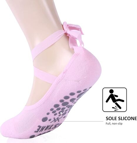 Ristake Yoga Socks for Women, Non-Slip Grip Socks for Pilates, Pure Barre, Dance, Barefoot Workouts, 3/6 Pairs in Saudi Arabia
