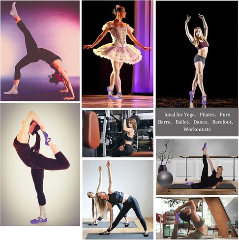 Ristake Yoga Socks for Women, Non-Slip Grip Socks for Pilates, Pure Barre, Dance, Barefoot Workouts, 3/6 Pairs in Saudi Arabia