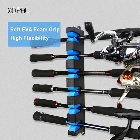 6 قضبان أو مجموعات قصبة الصيد المثبتة على الحائط رف قصبة الصيد للمرآب، رف أفقي 6 قضبان in Kuwait