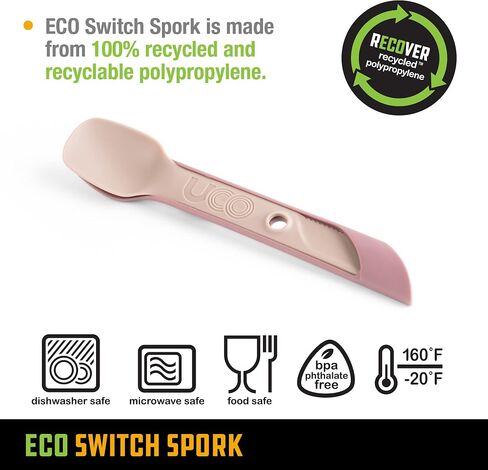 مجموعة أدوات التخييم المتكاملة ECO Switch Spork المعاد تدويرها من UCO مكونة من قطعتين in Kuwait