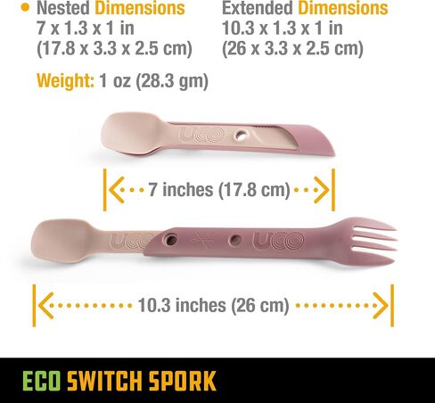 مجموعة أدوات التخييم المتكاملة ECO Switch Spork المعاد تدويرها من UCO مكونة من قطعتين in Kuwait