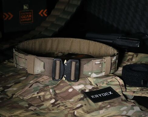 KRYDEX Tactical Battle Belt 2 Inch Quick Release MOLLE Combat Belt with Inner Belt & Back Support Pad in Saudi Arabia