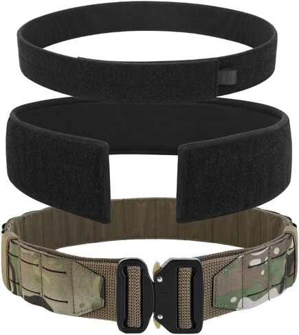 KRYDEX Tactical Battle Belt 2 Inch Quick Release MOLLE Combat Belt with Inner Belt & Back Support Pad in Saudi Arabia