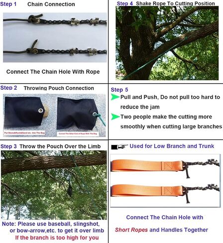 Homyall 48 Inch High Reach Tree Limb Hand Rope Chain Saw for Tree Trimming-Upgraded Pocket Manual Chainsaw with 62 Sharp Blades on Both Sides for Gardening Camping Survival Gear in Saudi Arabia