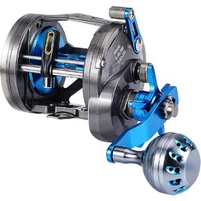 Burning Shark Trolling Reel Saltwater Level Wind Reels, Drag Reels Boat Fishing Ocean Fishing for Sea Bass Grouper Salmon