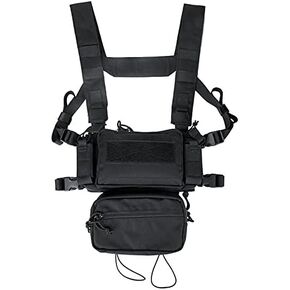 Roseboon Tactical Vest Outdoor Chest Rig Ultra-Light Breathable Combat Training Vest Adjustable for Adult Modular Chest Rig in Kuwait