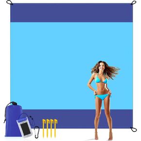 Vanleonet بطانية الشاطئ 10'X 9'، 2-8 بالغين كبيرة الحجم بساط الشاطئ بطانيات النزهة مقاومة للماء خفيفة الوزن في الهواء الطلق للشاطئ والسفر والحفلات الرياضية والتخييم والمشي لمسافات طويلة in Kuwait