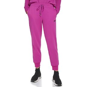 DKNY Women's Sport Metallic Stripe Logo Fleece Sweatpant
