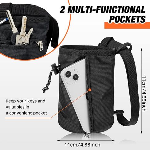 23 Pcs Black Chalk Bag for Rock Climbing Double Sided Hand Finger File Chalk Bag Bucket with Zippered Pocket Double Sided Skin Nail File Hand Callus Remover for Rock Climbing Gear Hand File Bouldering in Saudi Arabia