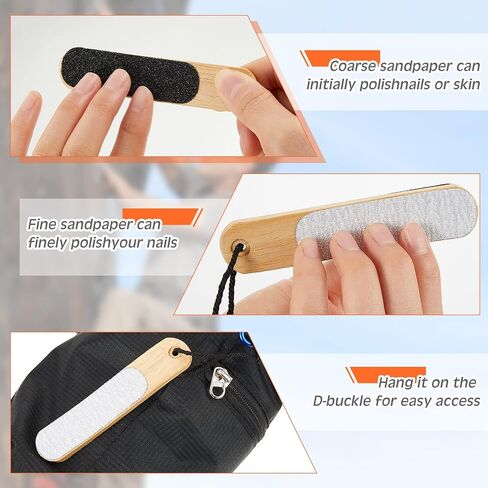 23 Pcs Black Chalk Bag for Rock Climbing Double Sided Hand Finger File Chalk Bag Bucket with Zippered Pocket Double Sided Skin Nail File Hand Callus Remover for Rock Climbing Gear Hand File Bouldering in Saudi Arabia