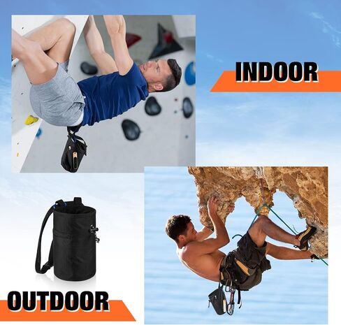 23 Pcs Black Chalk Bag for Rock Climbing Double Sided Hand Finger File Chalk Bag Bucket with Zippered Pocket Double Sided Skin Nail File Hand Callus Remover for Rock Climbing Gear Hand File Bouldering in Saudi Arabia