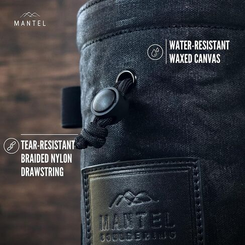Mantel Bouldering - حزمة حقيبة طباشير قماشية مشمعة - أساسيات تسلق الصخور مع طباشير ممتاز وشريط أصابع وحزام in Kuwait