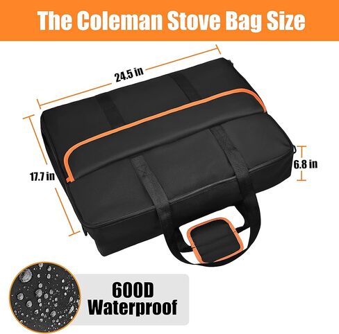 حقيبة حمل موقد Amerbro Coleman، حقيبة موقد Coleman متوافقة مع موقد تخييم الغاز Coleman، Camp Chef Everest 2 Burner Stove Camp Stove - 24.5 x 6.8 x 17.7in in Kuwait