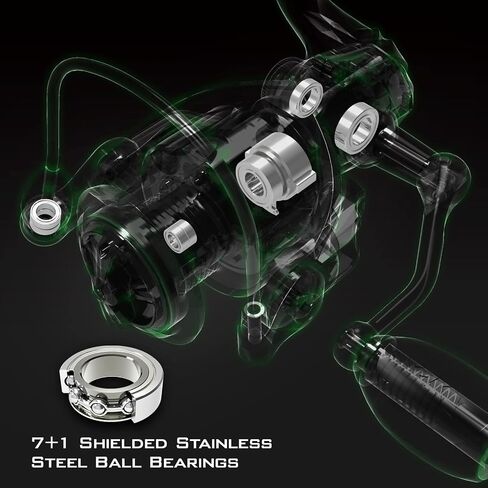 KastKing Spartacus II Spinning Fishing Reels for Saltwater & Freshwater | Max Drag: 22 lb, 7+1 BB, 12.5 oz, Graphite Frame, 5.2:1 Gear Ratio, Size 500 & 1000 Perfect for Ice Fishing in Kuwait