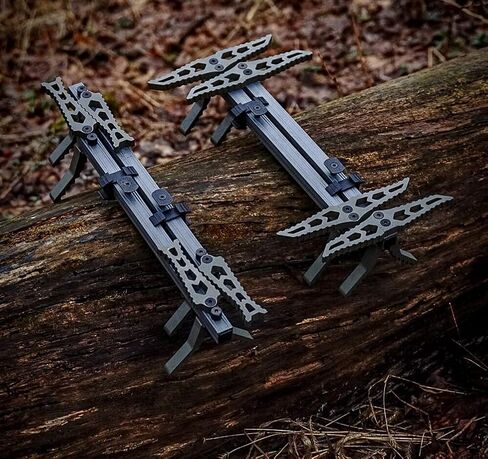 منتجات XOP-XTREME OUTDOOR، درجات تسلق الصيد الدوارة الفردية من سلسلة Ultra - عصي التسلق للصيد - مجموعة من 4 قطع، XOP أخضر/رمادي، XOP-ULSS in Kuwait