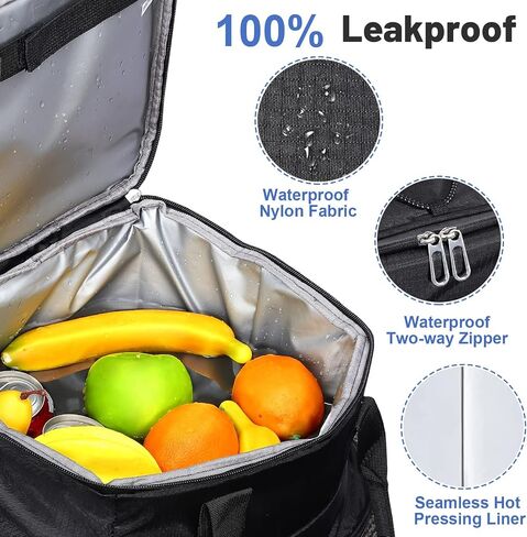 Rolling Cooler with Wheel and Handle, Insulated Rolling Cooler with 360° Spinner Wheels, Soft Leakproof Collapsible Cooler Bag for Camping, Hiking, Picnic, Beach Trip, Outdoor Activities in Saudi Arabia