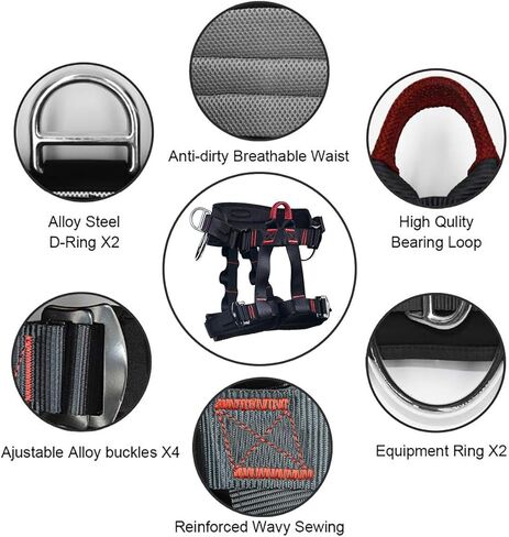 HeeJo Climbing, Safety Safe Seat Belt for Outdoor Tree Climbing, Outward Band Expanding Training Large Size,Climbing Gear in Kuwait