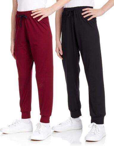 Sweet Hearts Girls' Fleece Sweatpants - 2 Pack Super Soft Athletic Performance Jogger Pants: Made in USA (7-16) in Kuwait