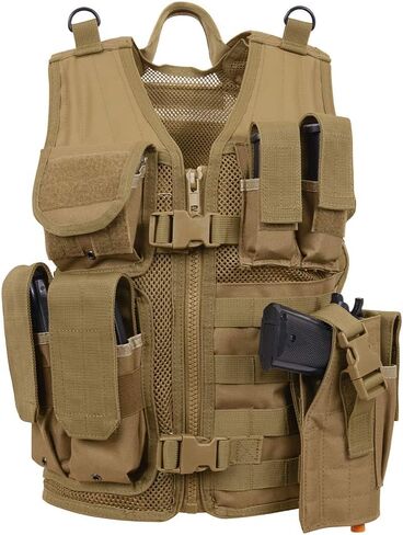 Rothco Kid's Tactical Cross Draw Vest, Coyote Brown in Kuwait