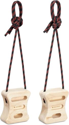 Navaris Rock Climbing Fingerboards - Set of 2X Wooden Hangboard Fingerboard Hanging Block for Training Fingers, Rock Climbers - Bouldering Hang Blocks in Saudi Arabia