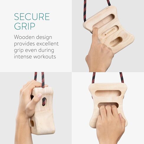 Navaris Rock Climbing Fingerboards - Set of 2X Wooden Hangboard Fingerboard Hanging Block for Training Fingers, Rock Climbers - Bouldering Hang Blocks in Saudi Arabia