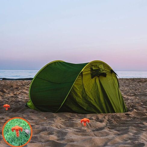 Canopy Stakes Canopy Anchors Beach Tent Stakes Heavy Duty Screw Shape 25 cm 10 inch - 8 Pack Orange Tent Stake for Outdoor Hiking Camping in Kuwait