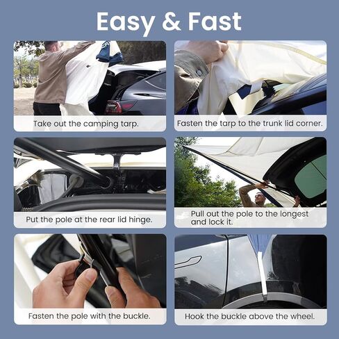 LightEase TESCAMP Car Tarp Canopy ONLY for Tesla Model Y Awning Portable Camping Road Trip Sun Shelter Outdoor in Kuwait