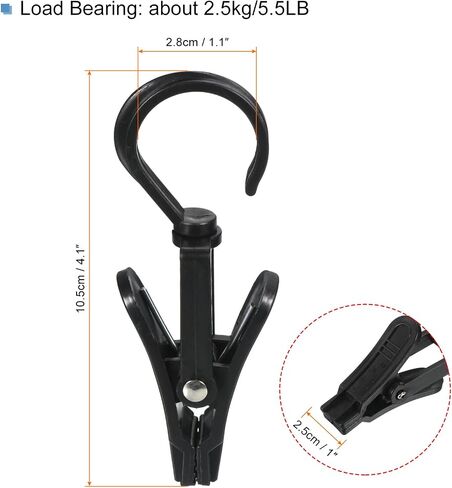 MECCANIXITY Tent Canopy Clip Light Hooks, Adjustable Multifunctional Outdoor Camping Equipment Accessories Practical Clothespin, Black 8 Pack in Saudi Arabia